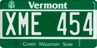 VT license plate XME454