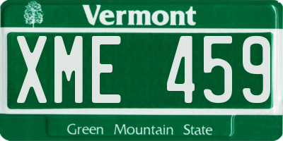 VT license plate XME459
