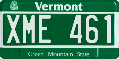 VT license plate XME461
