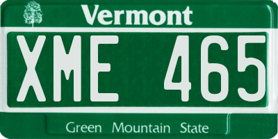 VT license plate XME465