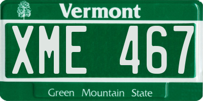 VT license plate XME467