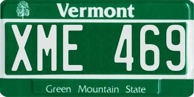 VT license plate XME469