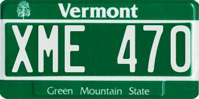 VT license plate XME470