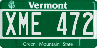 VT license plate XME472