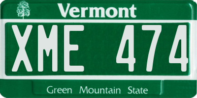 VT license plate XME474