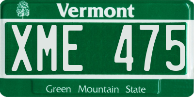 VT license plate XME475