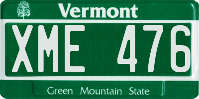 VT license plate XME476
