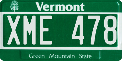VT license plate XME478