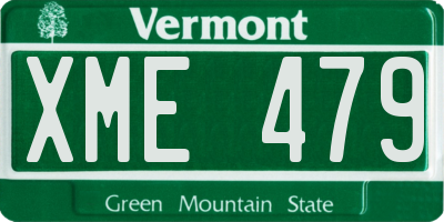 VT license plate XME479