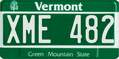 VT license plate XME482