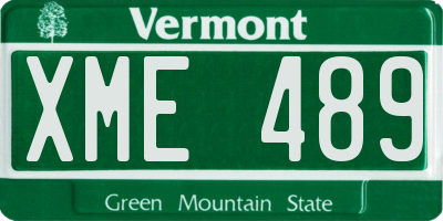 VT license plate XME489