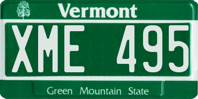 VT license plate XME495