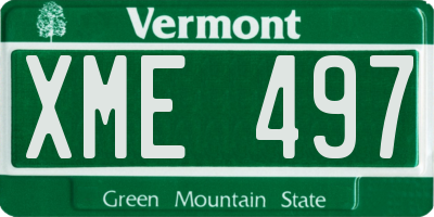 VT license plate XME497