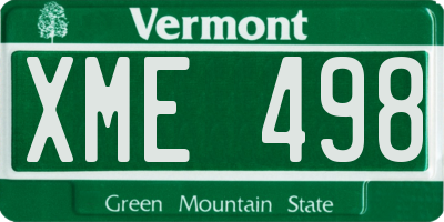 VT license plate XME498