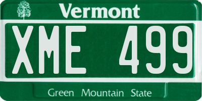 VT license plate XME499