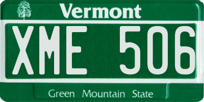 VT license plate XME506