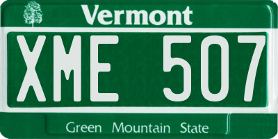 VT license plate XME507