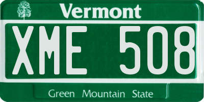 VT license plate XME508