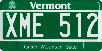 VT license plate XME512