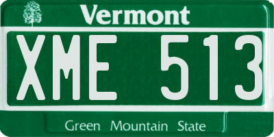 VT license plate XME513