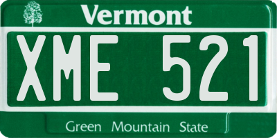 VT license plate XME521