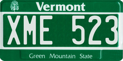 VT license plate XME523