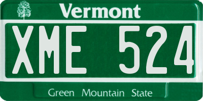 VT license plate XME524