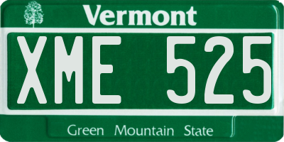 VT license plate XME525