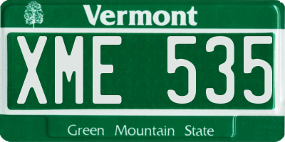 VT license plate XME535