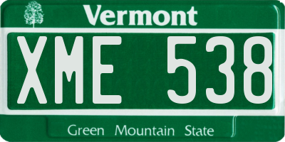 VT license plate XME538