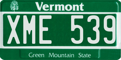 VT license plate XME539