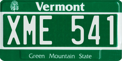 VT license plate XME541