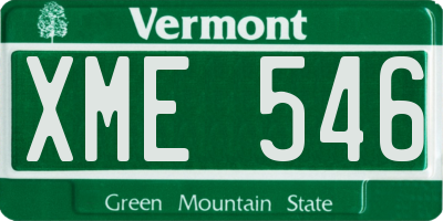 VT license plate XME546