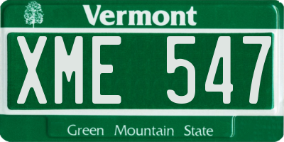 VT license plate XME547