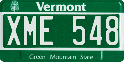 VT license plate XME548