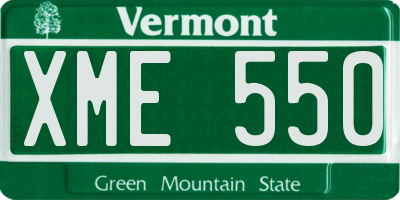 VT license plate XME550