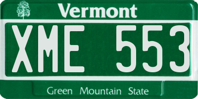 VT license plate XME553
