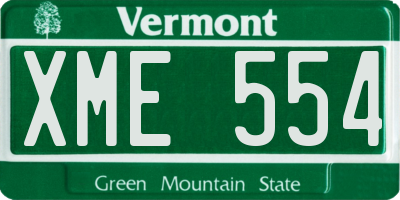 VT license plate XME554