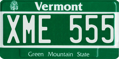 VT license plate XME555