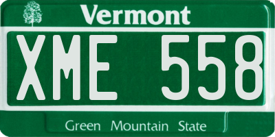 VT license plate XME558