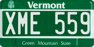 VT license plate XME559