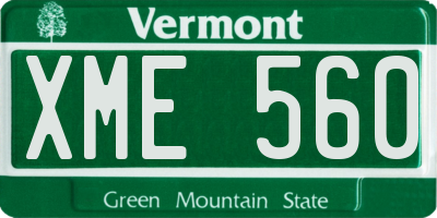 VT license plate XME560