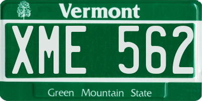 VT license plate XME562