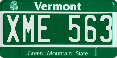 VT license plate XME563