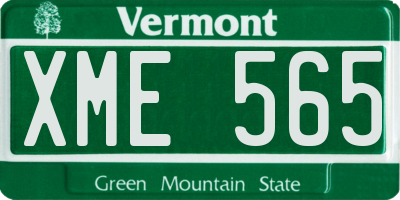 VT license plate XME565
