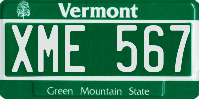 VT license plate XME567