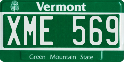 VT license plate XME569