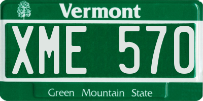 VT license plate XME570