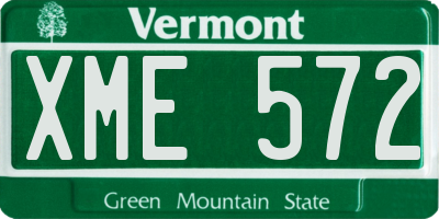 VT license plate XME572