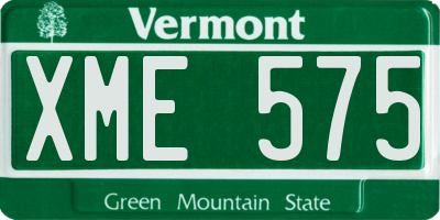 VT license plate XME575